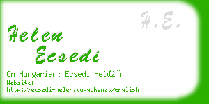 helen ecsedi business card